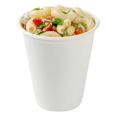 Pulp Safe No PFAS Added 8 oz White Sugarcane / Bagasse Cup - Home Compostable - 3 1/4
