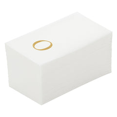 Luxenap Rectangle Gold Letter O White Paper Linen-Feel Guest Towel - Air Laid, Sans Serif Font - 15 3/4