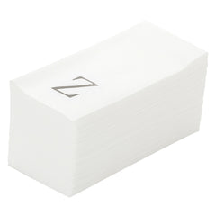 Luxenap Rectangle Silver Letter Z White Paper Linen-Feel Guest Towel - Air Laid, Sans Serif Font - 15 3/4