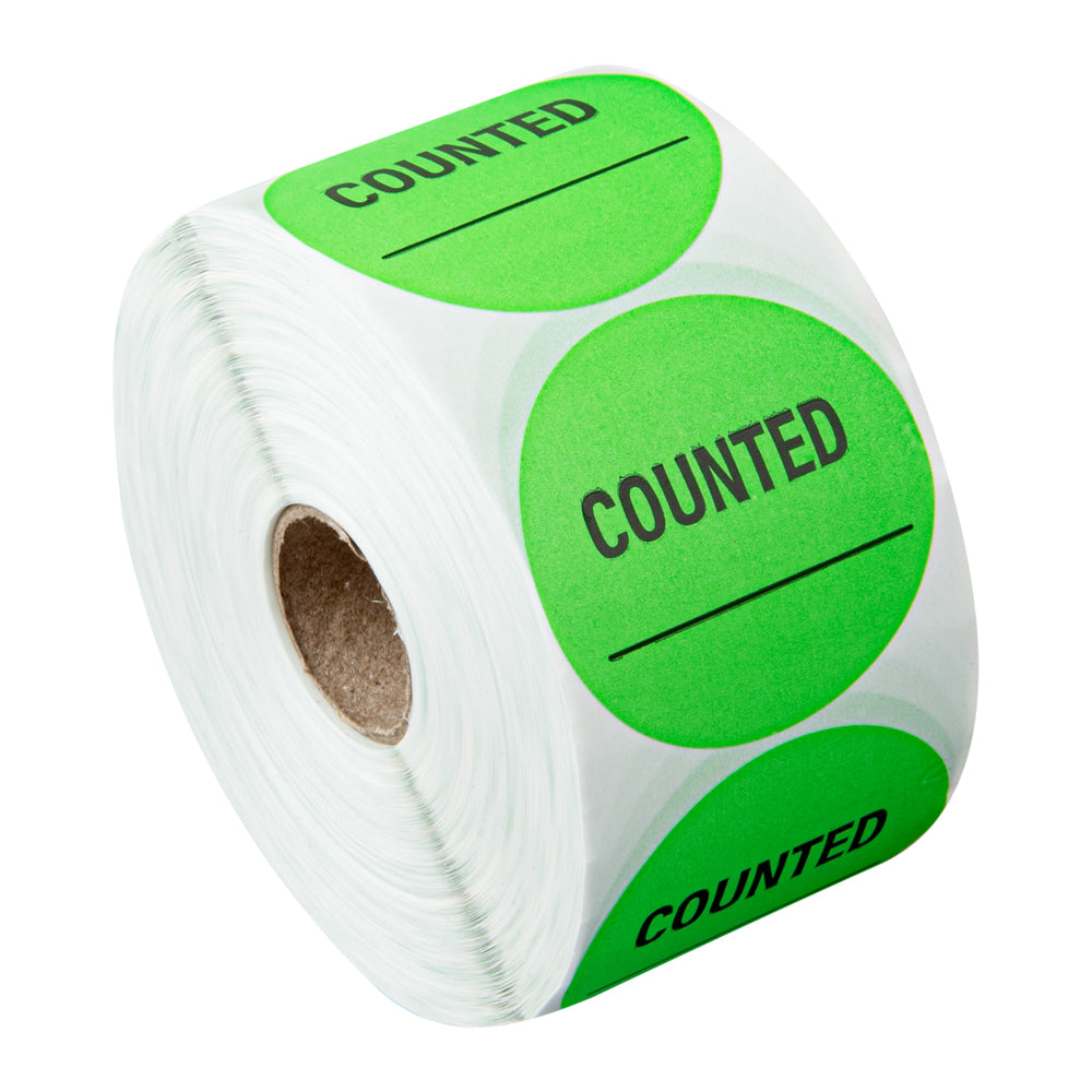 Label Tek Green Paper Counted Inventory Label - 2" x 2" - 1000 count roll