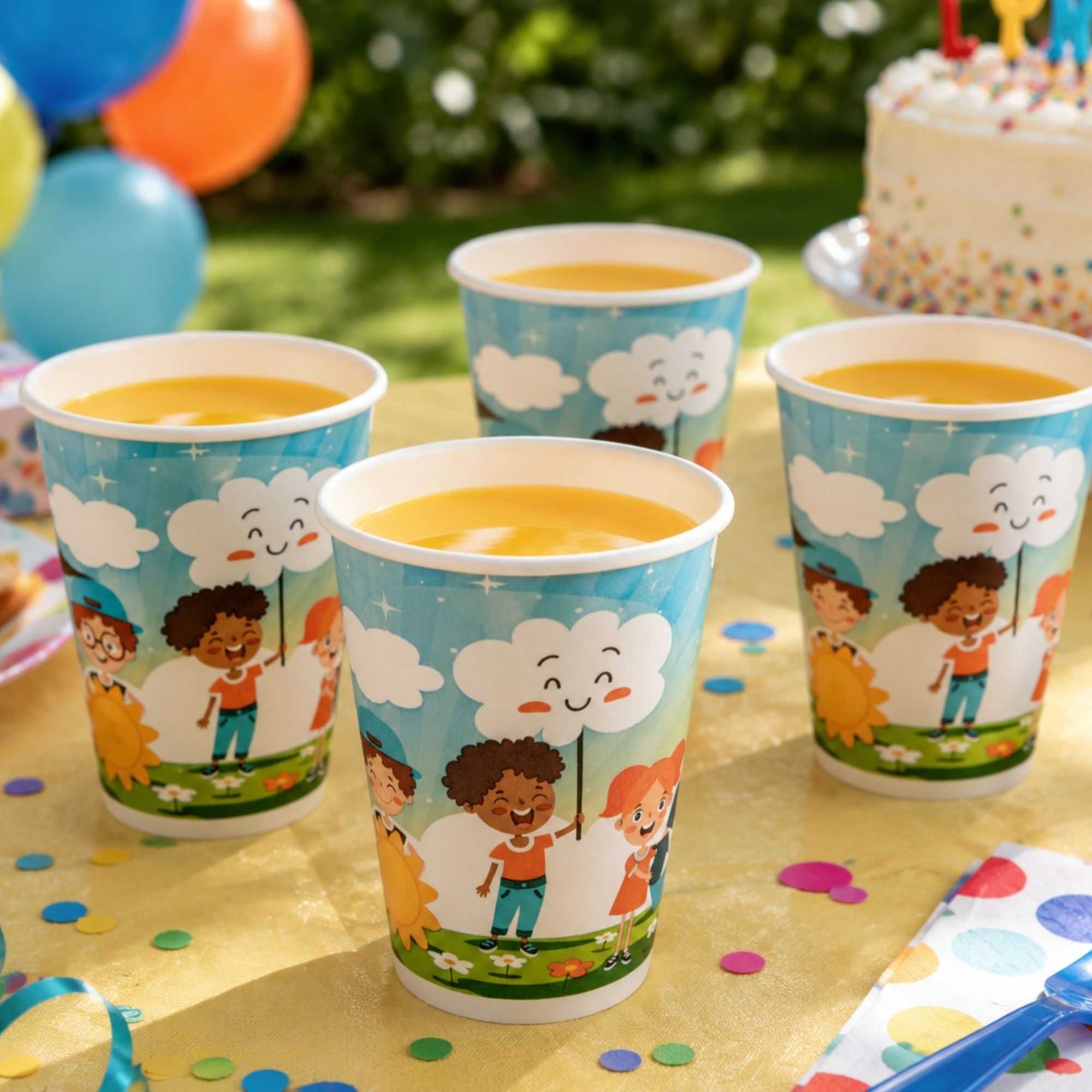 RW Kids 12 oz Paper Drinking Cup - 3 1/2" x 3 1/2" x 4 1/4" - 1000 count box