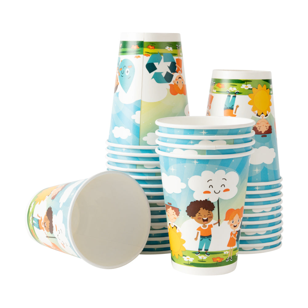 RW Kids 12 oz Paper Drinking Cup - 3 1/2" x 3 1/2" x 4 1/4" - 50 count box