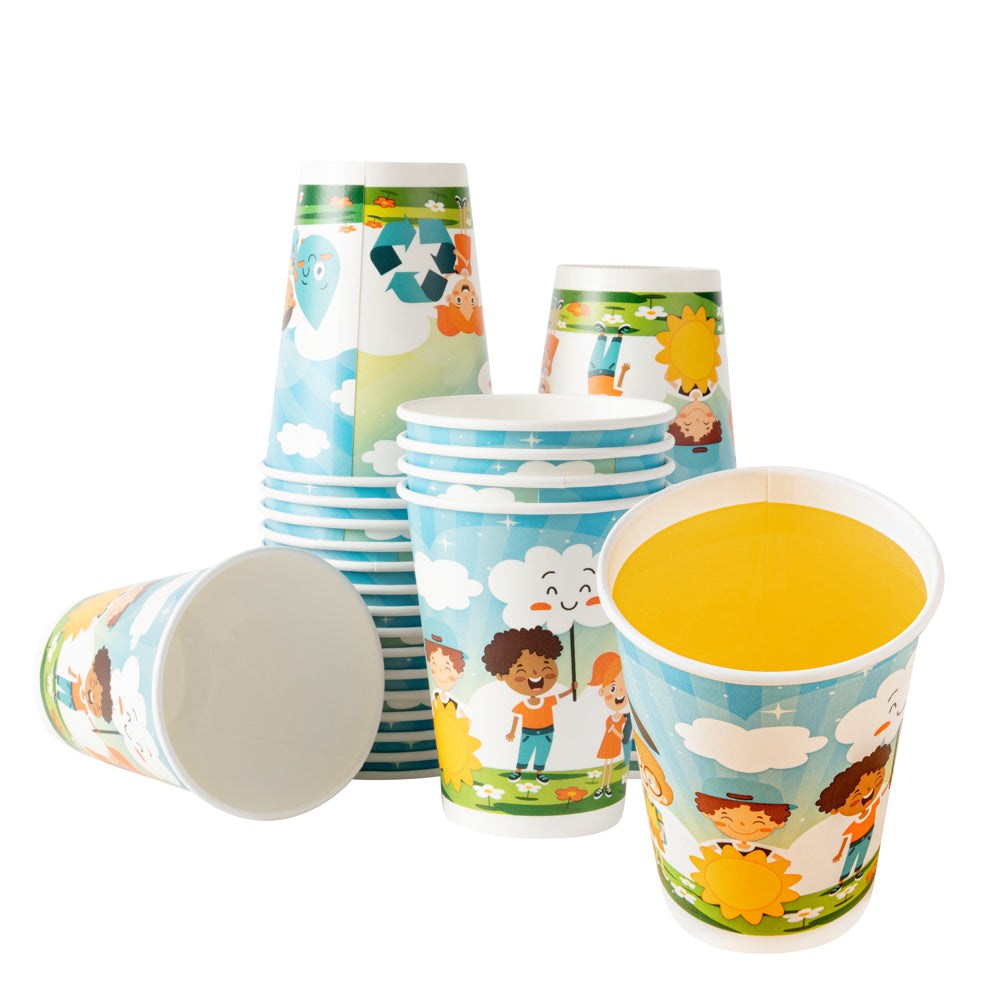 RW Kids 12 oz Paper Drinking Cup - 3 1/2" x 3 1/2" x 4 1/4" - 50 count box