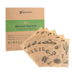 RW Base No PFAS Added Kraft Paper Taco Wrap and Chip Liner - Mexican Tradition, Greaseproof - 12