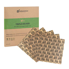 Chef 101 No PFAS Added Kraft Paper Sandwich Wrap and Fry Basket Liner - Triple Decker, Greaseproof - 12