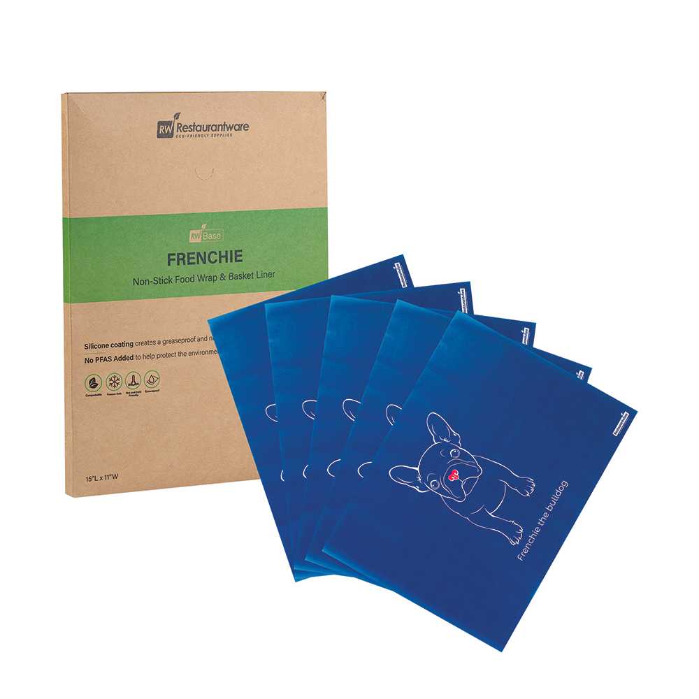 Chef 101 No PFAS Added Frenchie Paper Food Wrap and Basket Liner - Greaseproof, Compostable - 15" x 11" - 2000 count box