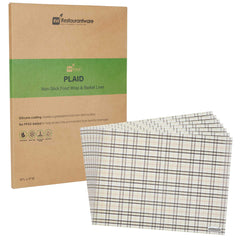 Chef 101 No PFAS Added Plaid Paper Food Wrap and Basket Liner - Greaseproof, Compostable - 15
