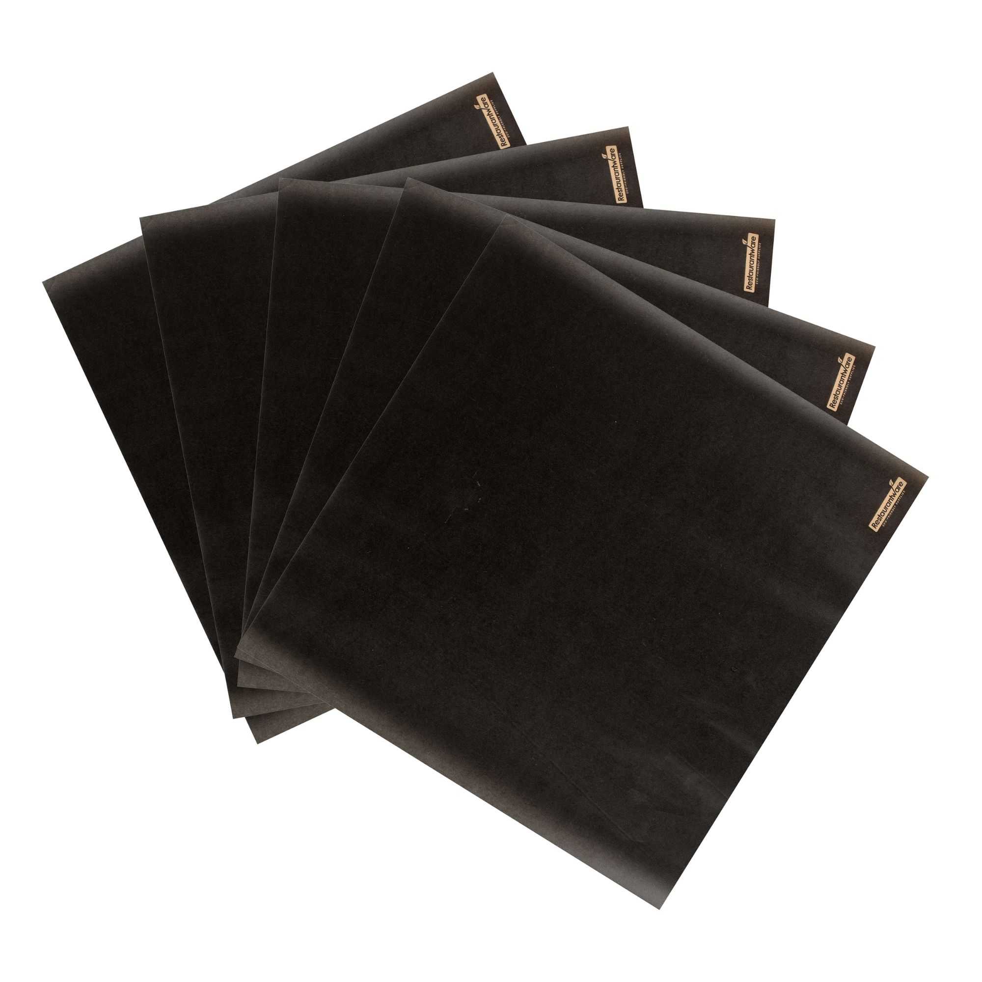 Chef 101 No PFAS Added Black Paper Bakery Wrap and Basket Liner - Greaseproof - 12" x 12" - 2000 count box