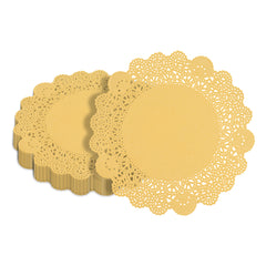 Pastry Tek Round Orange Paper Doilies - Lace - 8