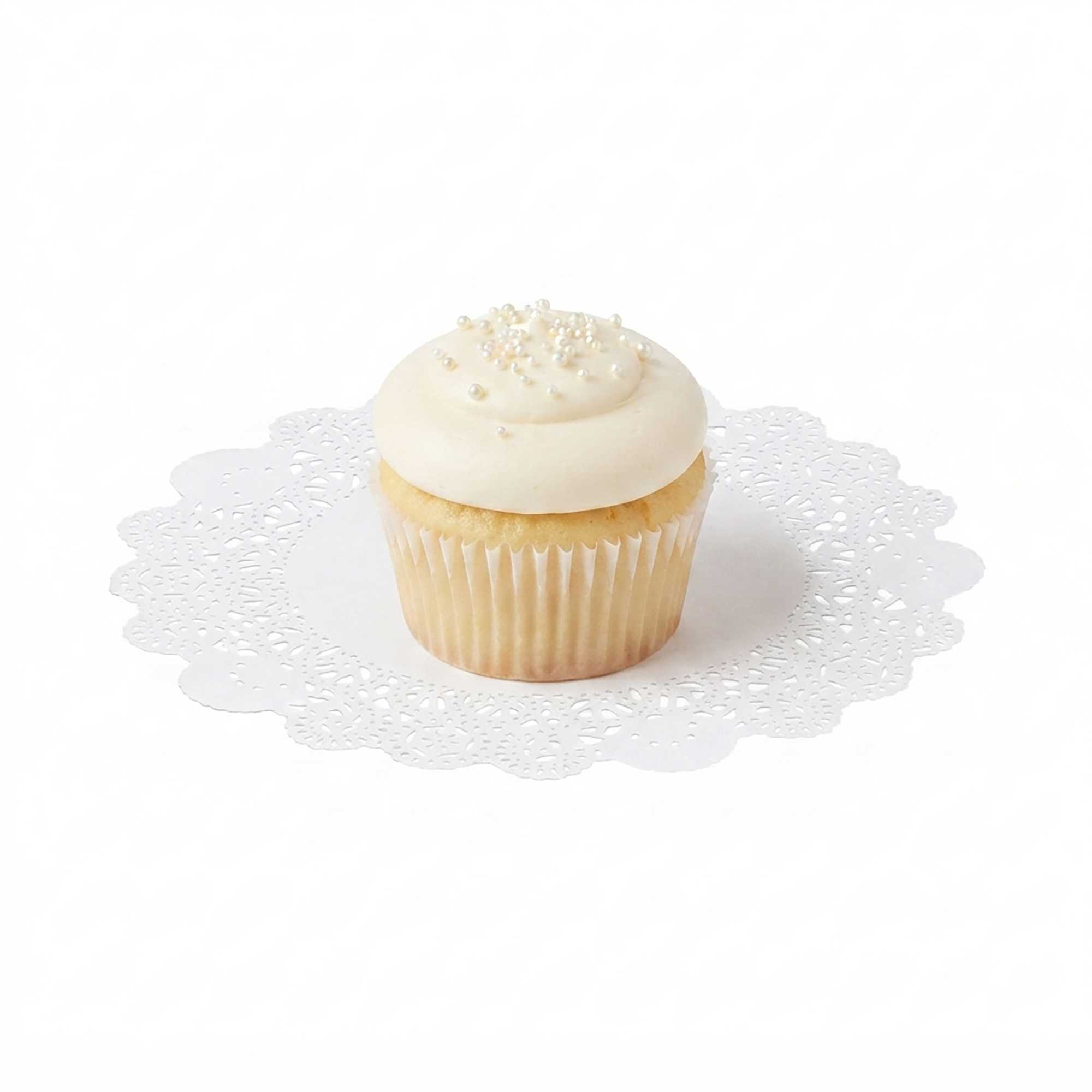 Pastry Tek Round White Paper Doilies - Lace - 8" x 8" - 4000 count box