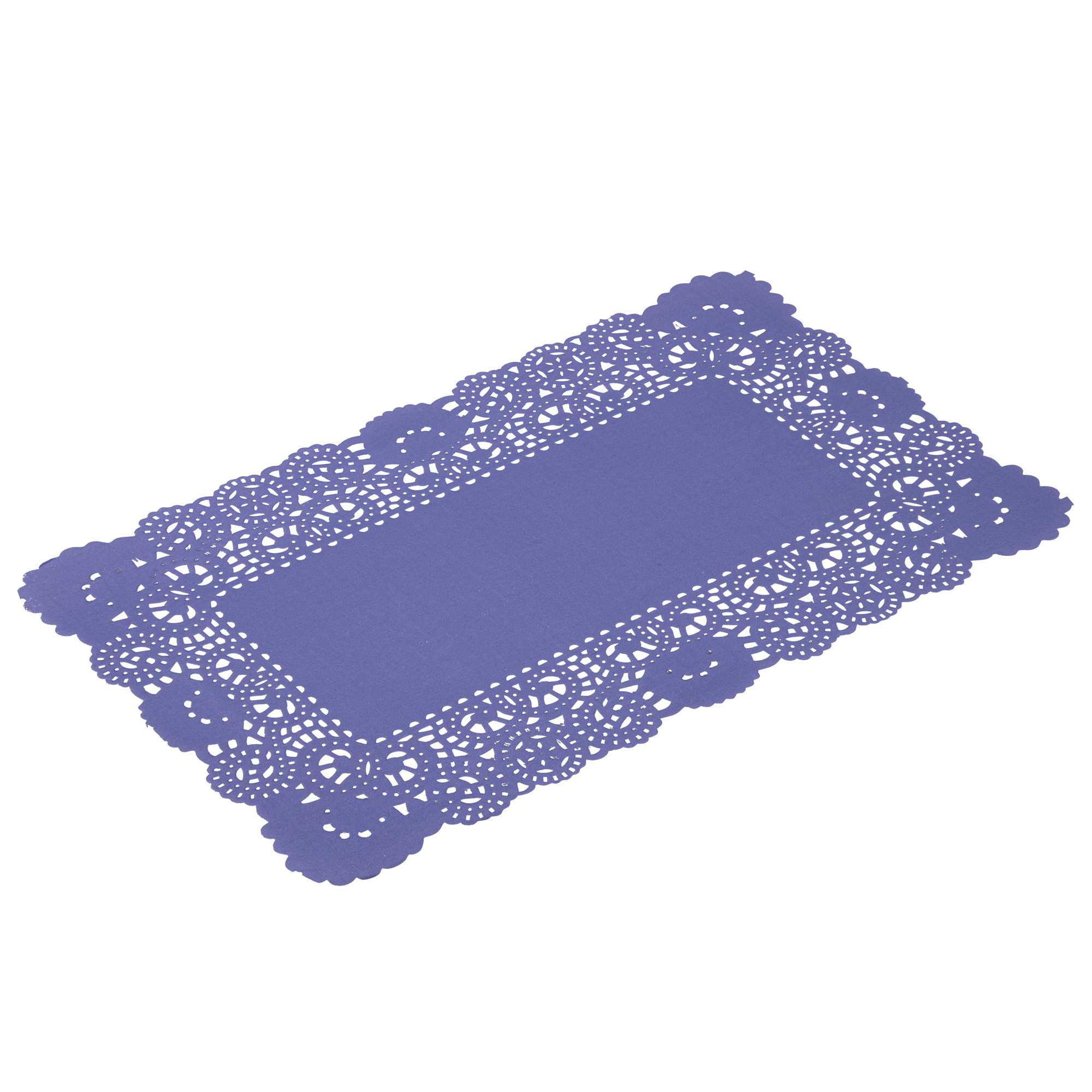 Pastry Tek Rectangle Purple Paper Doilies - Lace - 12" x 7" - 4000 count box