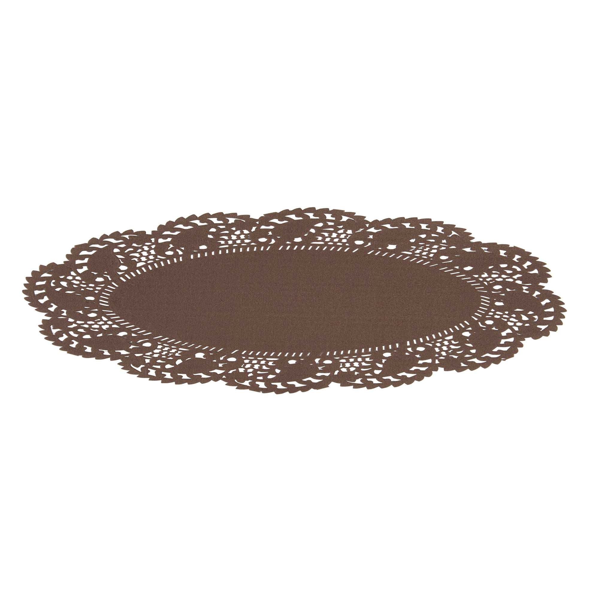 Pastry Tek Oval Brown Paper Doilies - Lace - 9" x 6 1/2" - 4000 count box