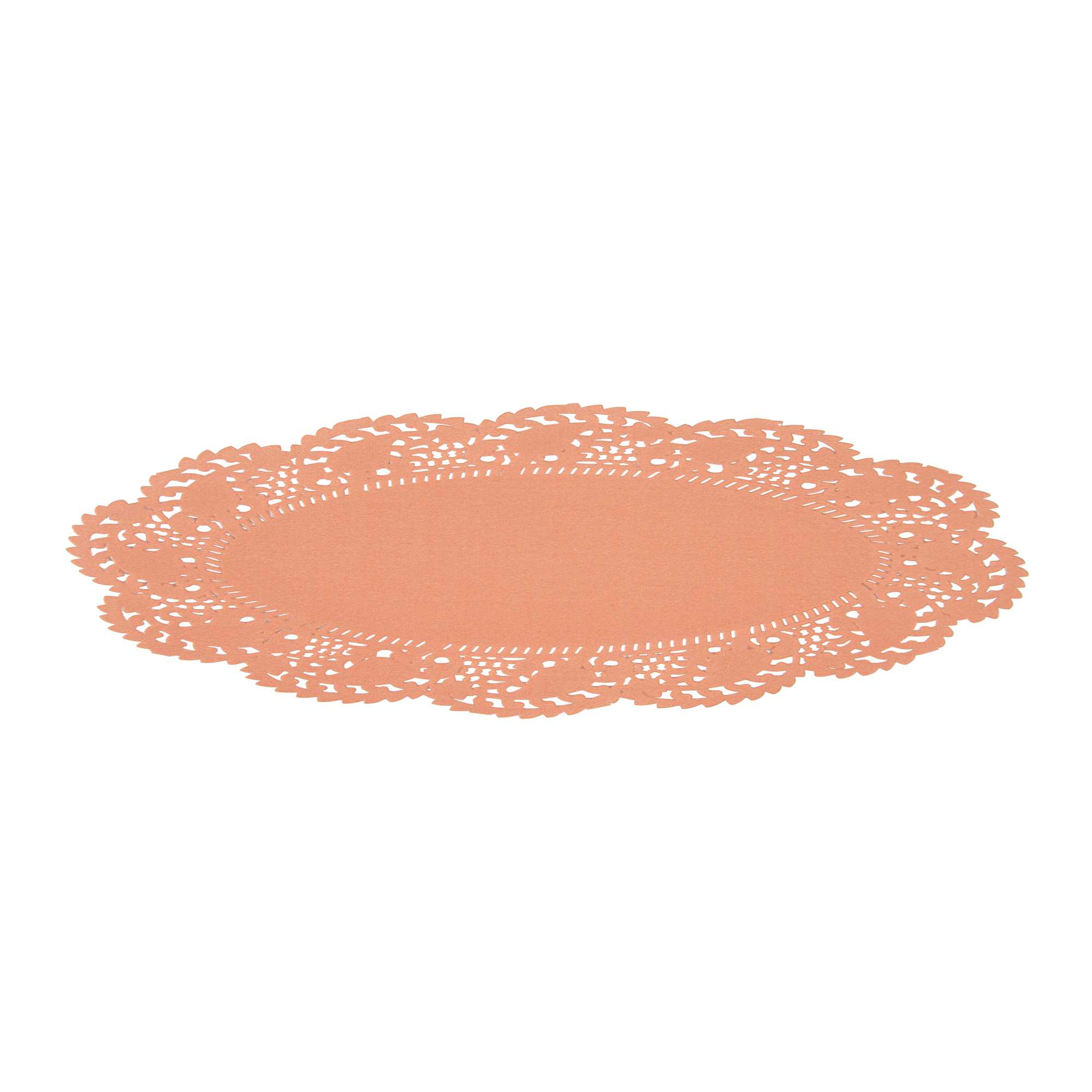 Pastry Tek Oval Coral Paper Doilies - Lace - 9" x 6 1/2" - 100 count box