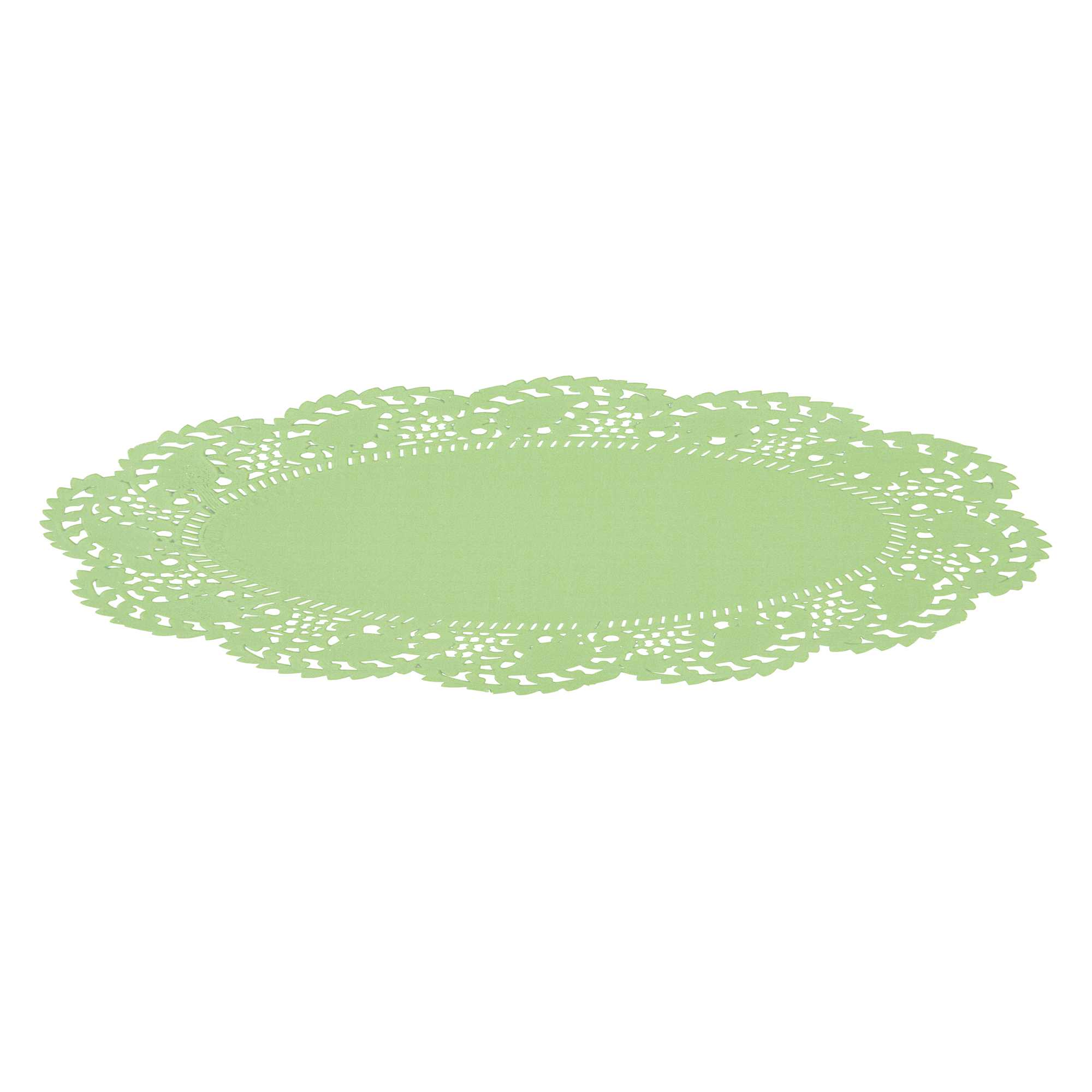 Pastry Tek Oval Green Paper Doilies - Lace - 9" x 6 1/2" - 4000 count box