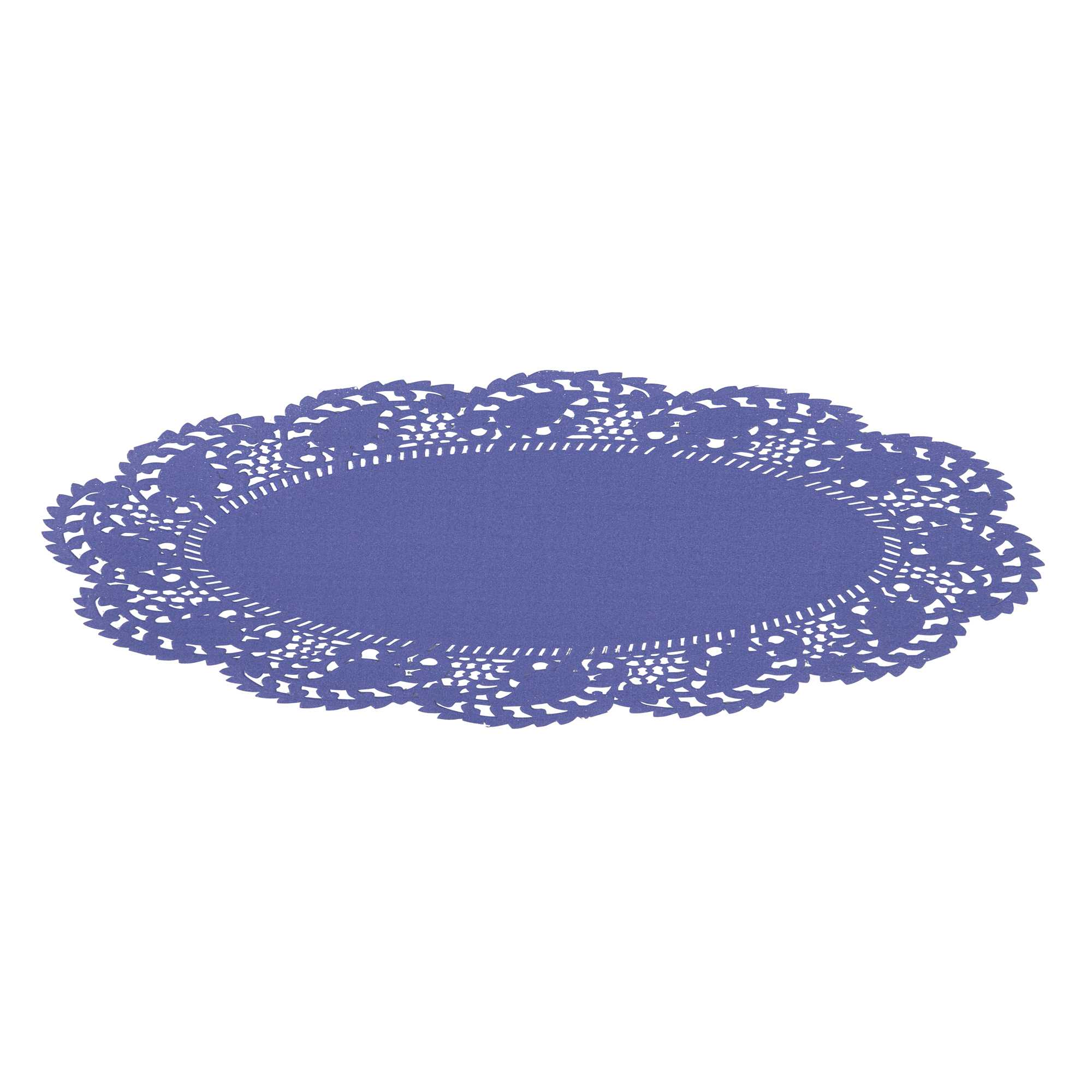 Pastry Tek Oval Purple Paper Doilies - Lace - 9" x 6 1/2" - 100 count box