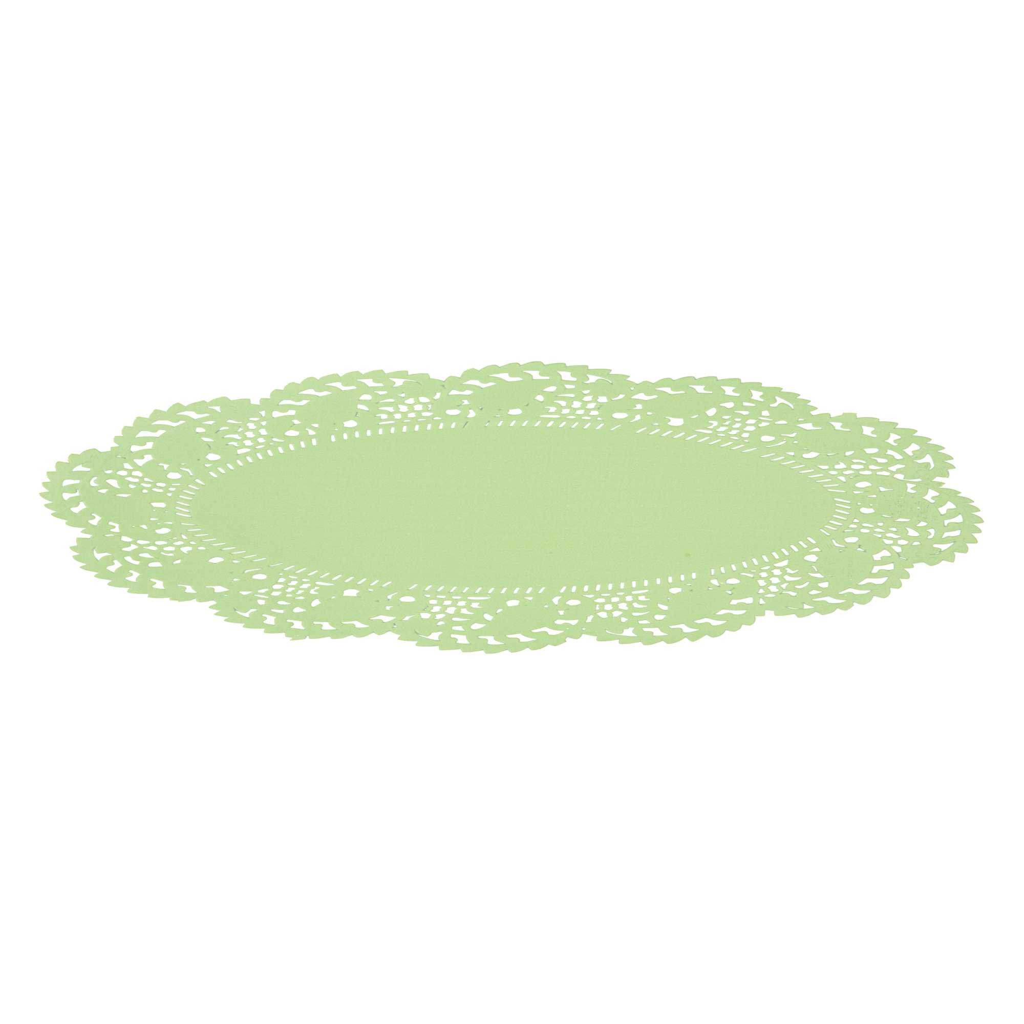 Pastry Tek Oval Green Paper Doilies - Lace - 10 1/2" x 6 1/2" - 4000 count box