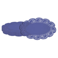 Pastry Tek Oval Purple Paper Doilies - Lace - 10 1/2