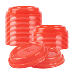 Restpresso Glossy Red Plastic Coffee Cup Lid - Fits 8, 12, 16 and 20 oz - 25 count box