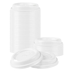 Restpresso Glossy White Plastic Coffee Cup Lid - Fits 8, 12, 16 and 20 oz - 25 count box