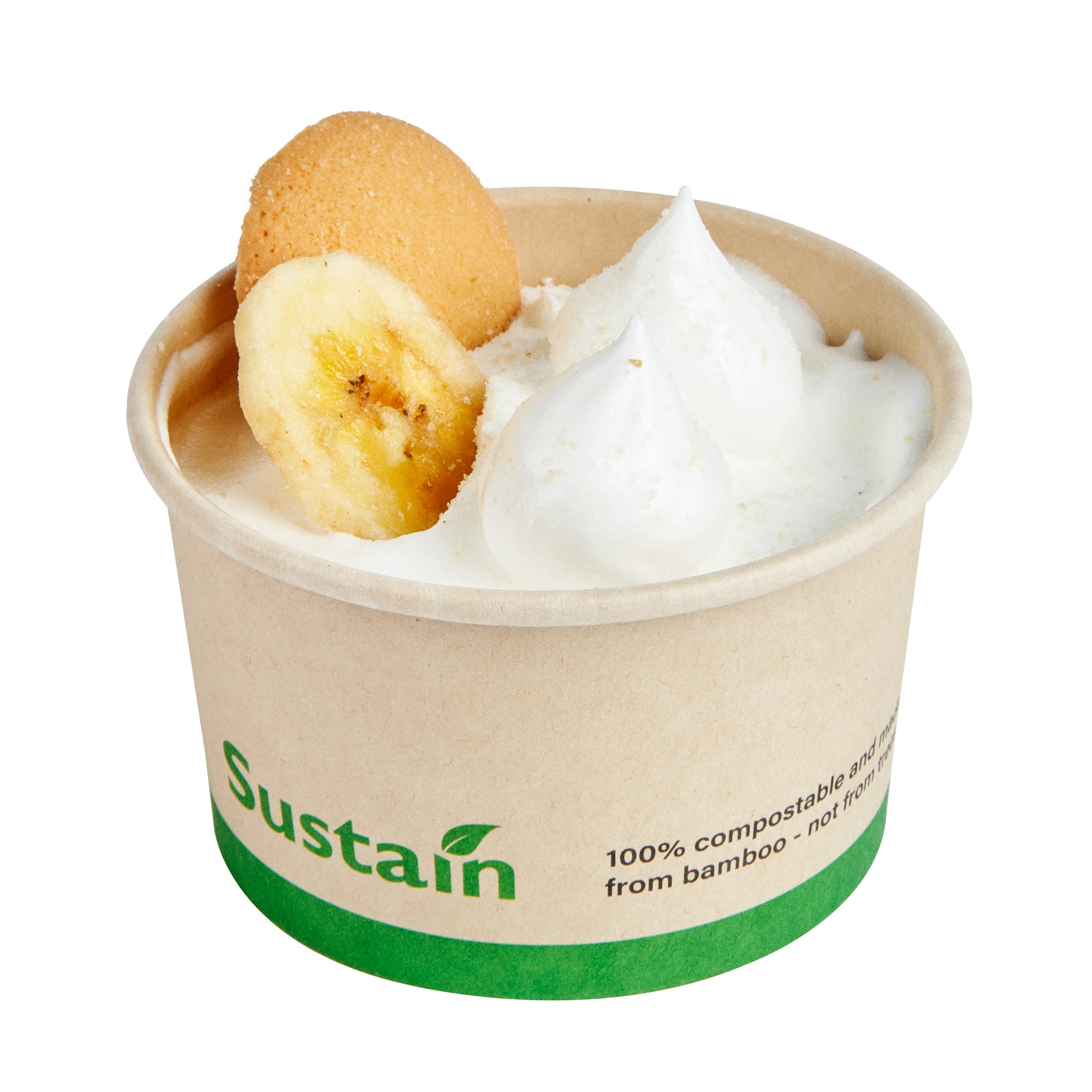 Sustain 3 oz Round Bamboo Paper To Go Cup - with PLA Lining, Compostable - 3" x 3" x 1 3/4" - 50 count box