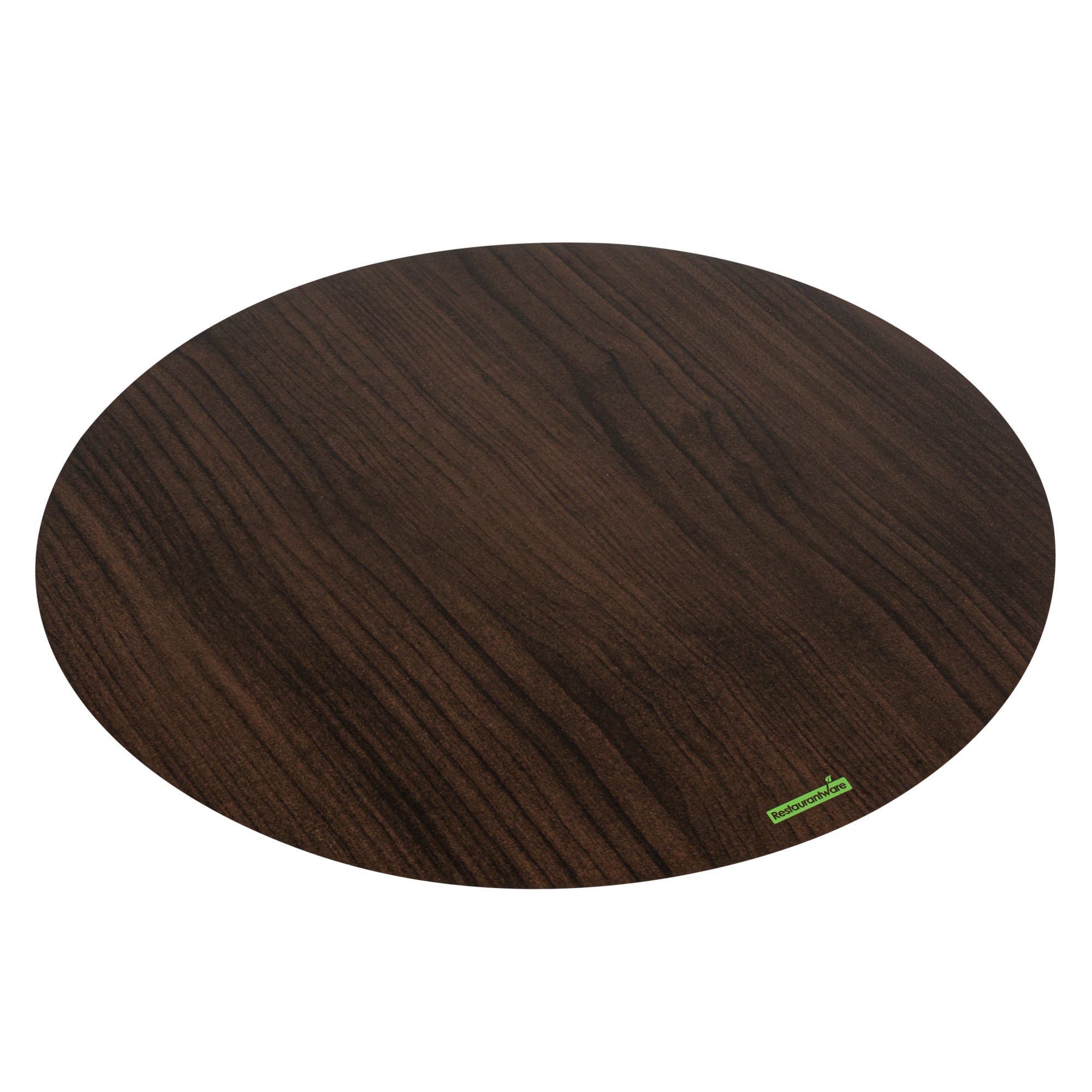 Cater Tek Round Dark Cheese / Charcuterie Board - Faux Wood - 13 3/4" x 13 3/4" - 10 count box