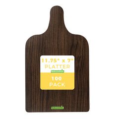 Cater Tek Dark Cardboard Cheese / Charcuterie Board - Faux Wood - 11 3/4