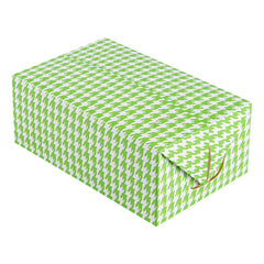 Bio Tek 47 oz Green Houndstooth Paper Lunch / Chicken Box - with Fast Top - 7