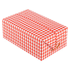 Bio Tek 47 oz Red Houndstooth Paper Lunch / Chicken Box - with Fast Top - 7