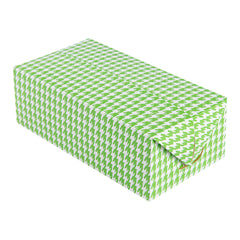 Bio Tek 71 oz Green Houndstooth Paper Lunch / Chicken Box - with Fast Top - 8 3/4