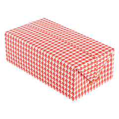 Bio Tek 71 oz Red Houndstooth Paper Lunch / Chicken Box - with Fast Top - 8 3/4
