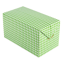 Bio Tek 80 oz Green Houndstooth Paper Lunch / Chicken Box - with Fast Top - 9