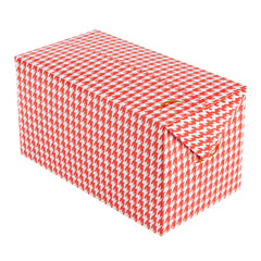 Bio Tek 80 oz Red Houndstooth Paper Lunch / Chicken Box - with Fast Top - 9