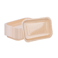 Pastry Tek 24 oz Rectangle Kraft Paperboard Tray - Oven-Safe - 8 1/4