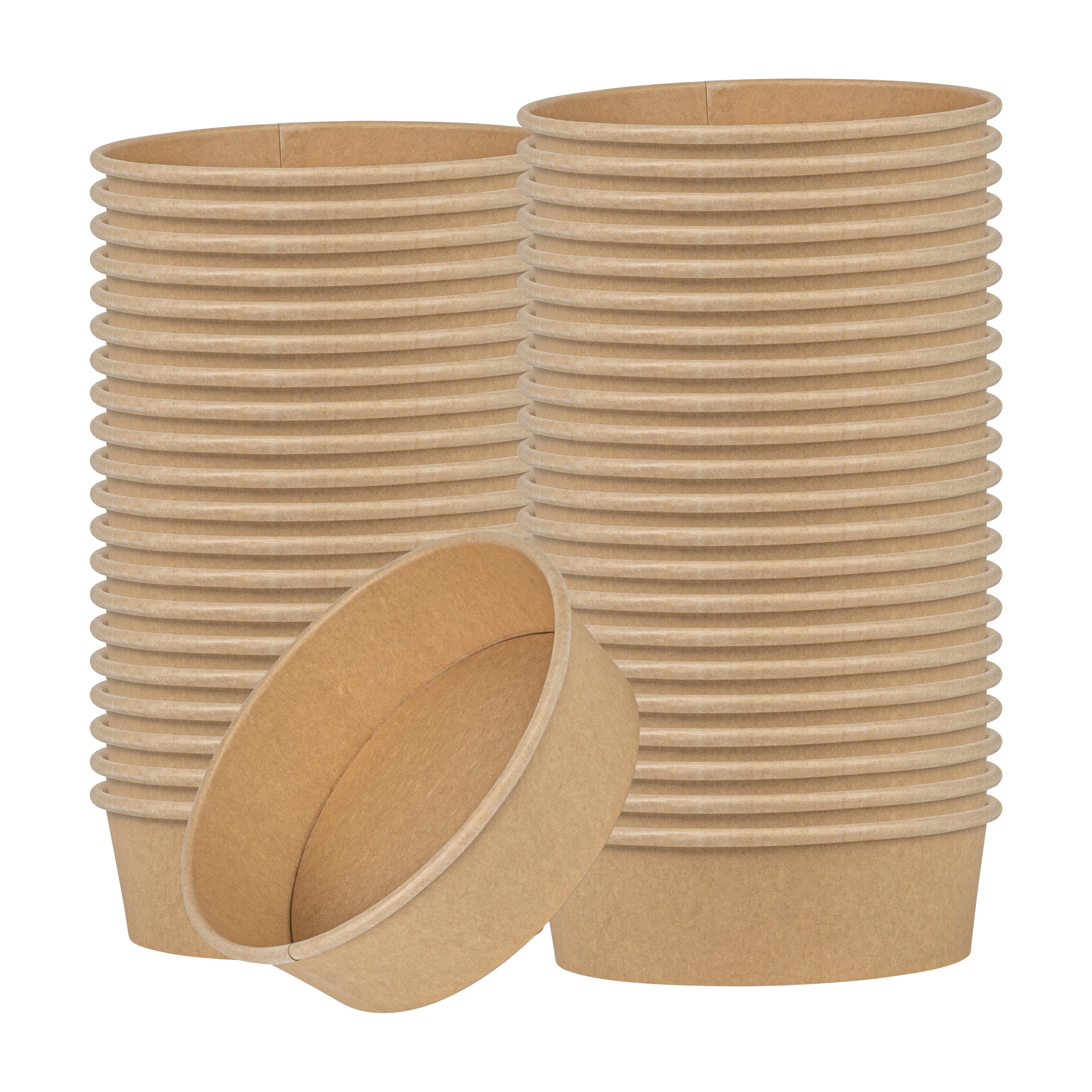 Bio Tek 17 oz Round Kraft Paper Take Out Container - 6" x 6" x 1 3/4" - 200 count box