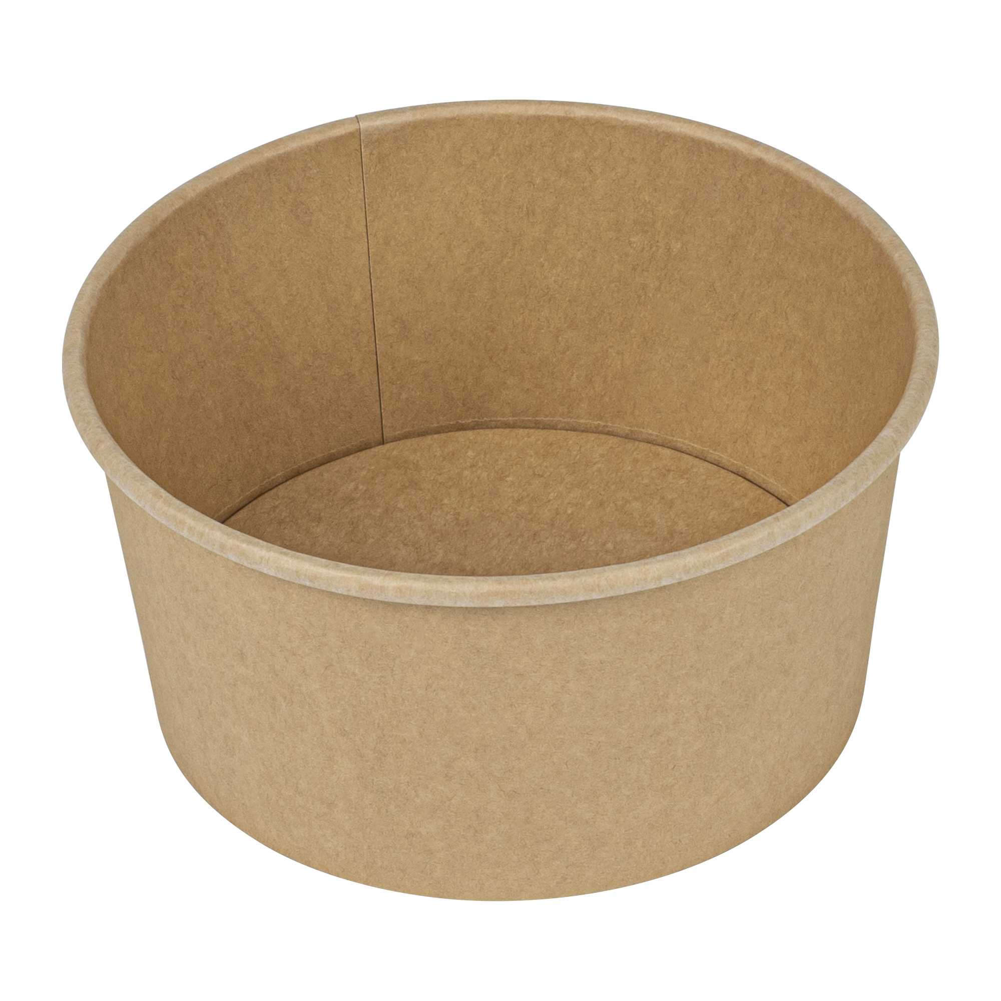 Bio Tek 34 oz Round Kraft Paper Take Out Container - 6" x 6" x 3" - 50 count box