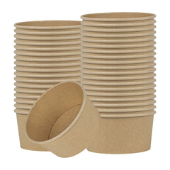 Bio Tek 34 oz Round Kraft Paper Take Out Container - 6