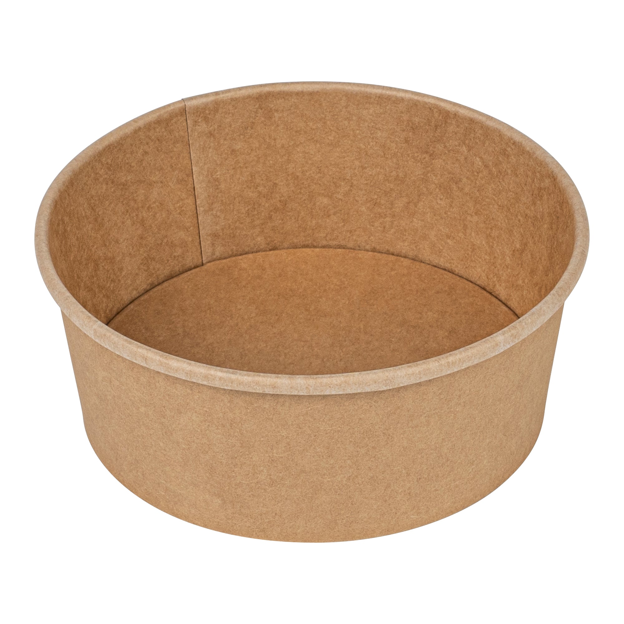 Bio Tek 37 oz Round Kraft Paper Take Out Container - 6 1/2" x 6 1/2" x 2 1/2" - 200 count box