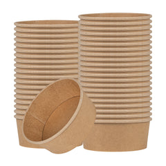 Bio Tek 37 oz Round Kraft Paper Take Out Container - 6 1/2