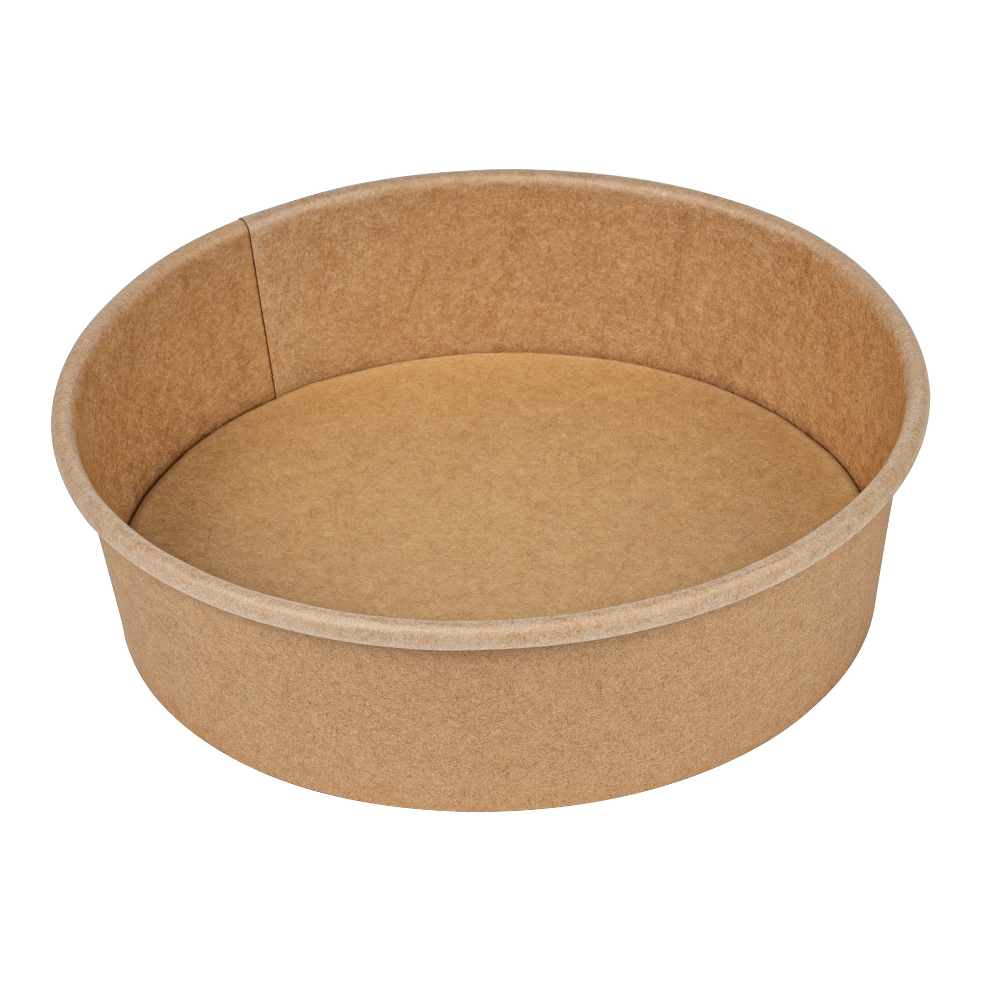 Bio Tek 22 oz Round Kraft Paper Take Out Container - 6 1/2" x 6 1/2" x 1 3/4" - 200 count box