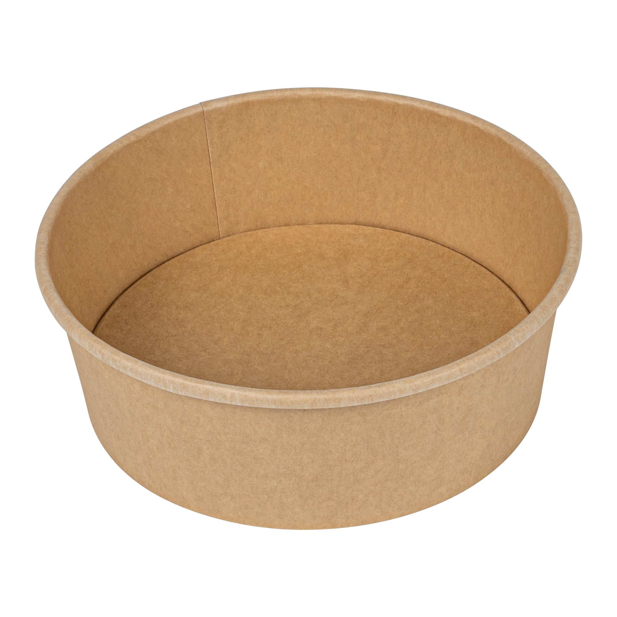 Bio Tek 45 oz Round Kraft Paper Take Out Container - 7 1/4" x 7 1/4" x 2 1/2" - 200 count box
