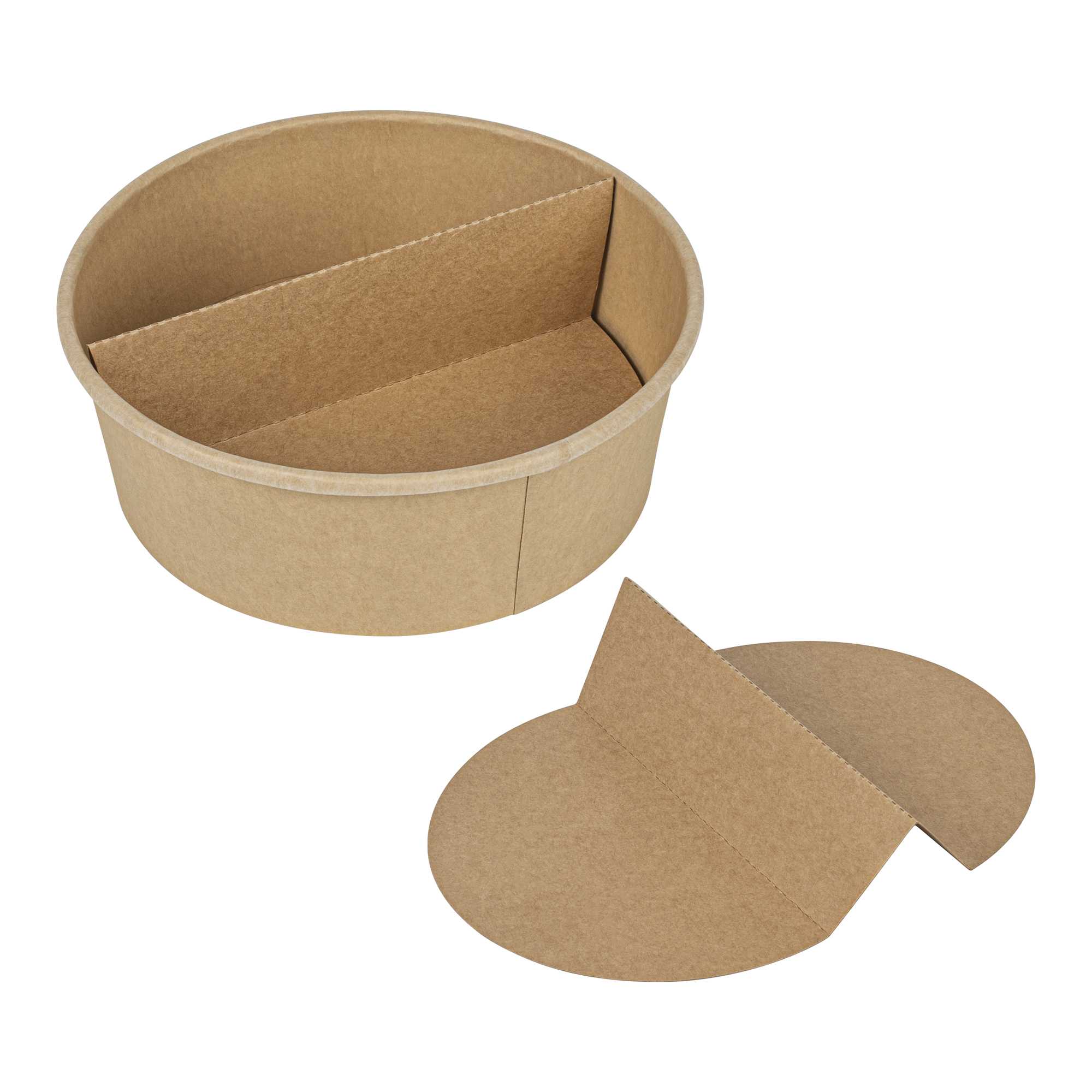 Bio Tek Kraft Paper 2-Compartment Insert - Fits 45 oz Containers - 200 count box