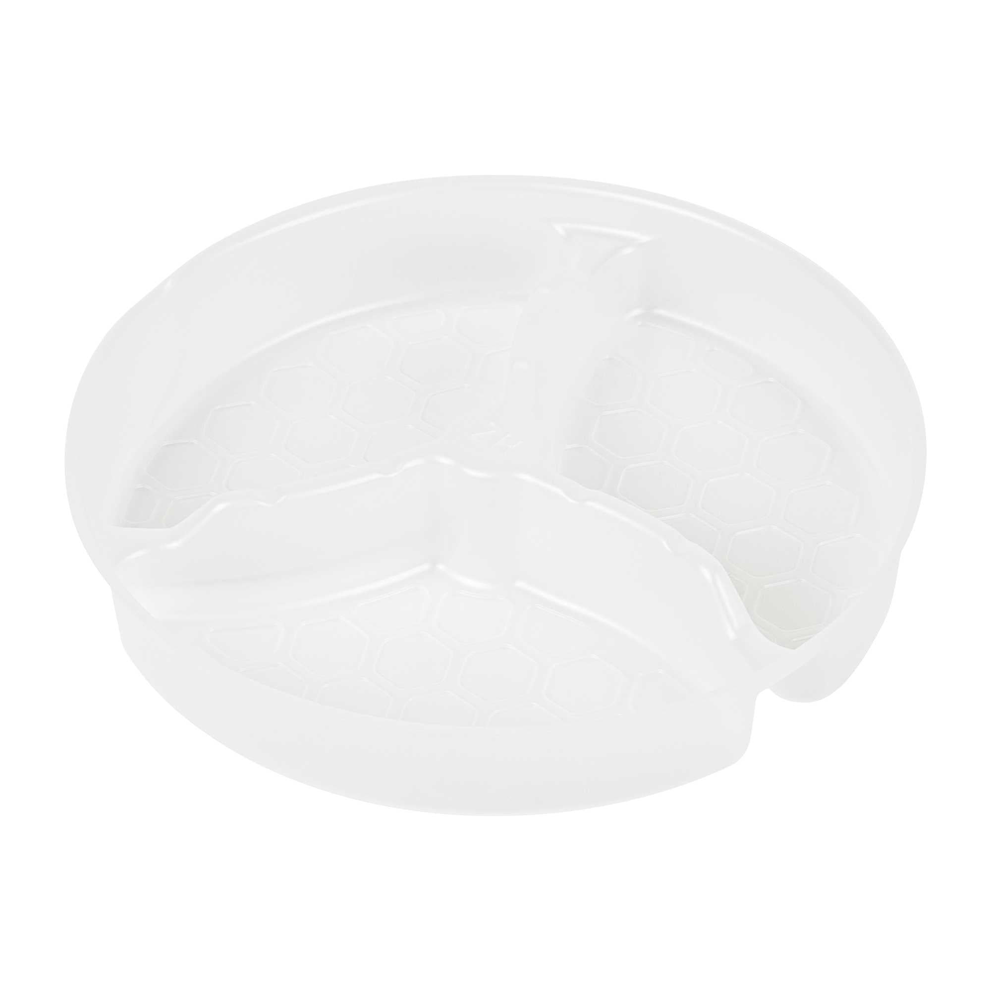 Bio Tek 15 oz White Plastic 3-Compartment Insert Tray - Fits 17-45 oz Containers - 200 count box