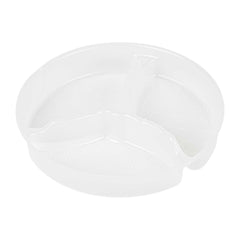 Bio Tek 15 oz White Plastic 3-Compartment Insert Tray - Fits 17-45 oz Containers - 50 count box