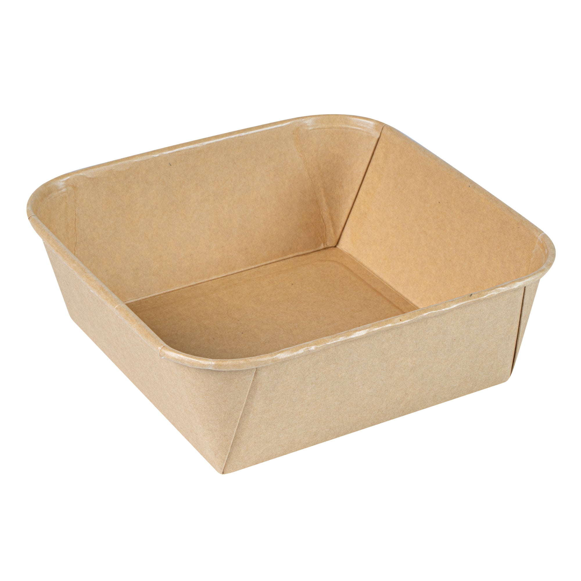 Matsuri Vision 45 oz Square Kraft Paper Sushi Container - 7" x 7" x 2 1/4" - 100 count box