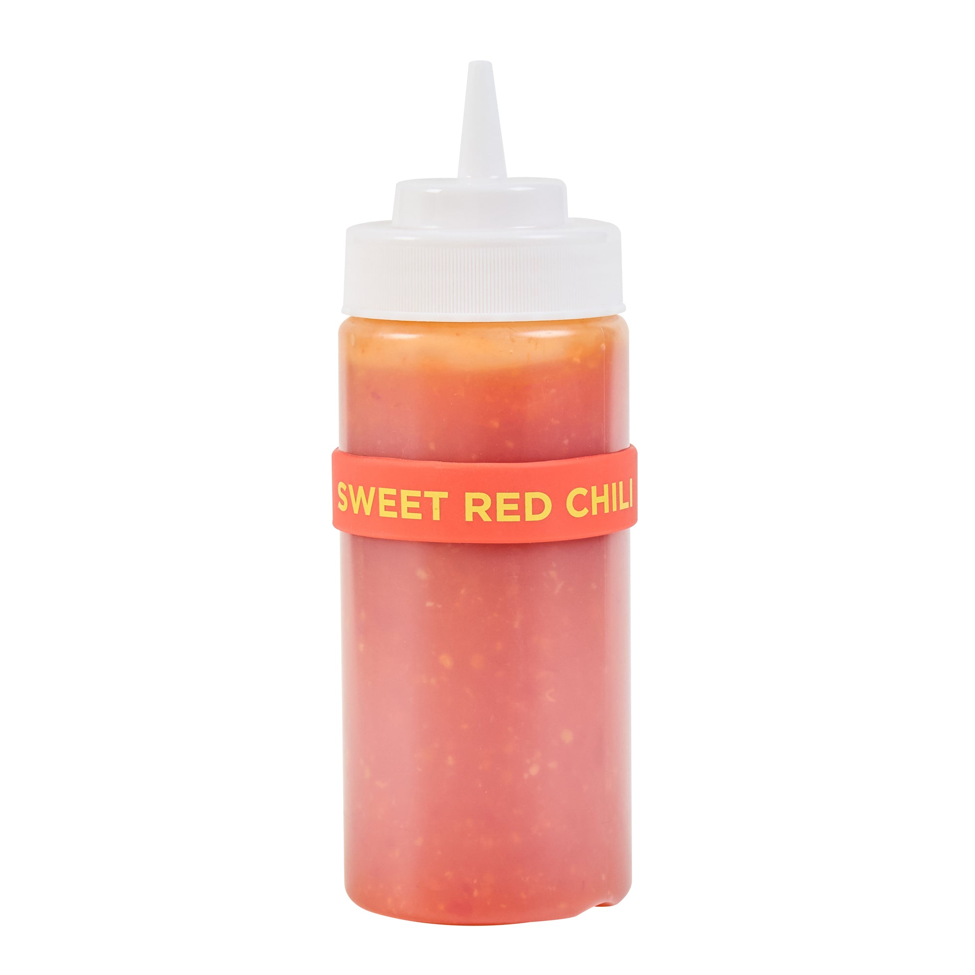 First In First Out Red Silicone Sweet Red Chili Label Band - Fits 16, 20 and 24 oz Squeeze Bottles - 1 count box