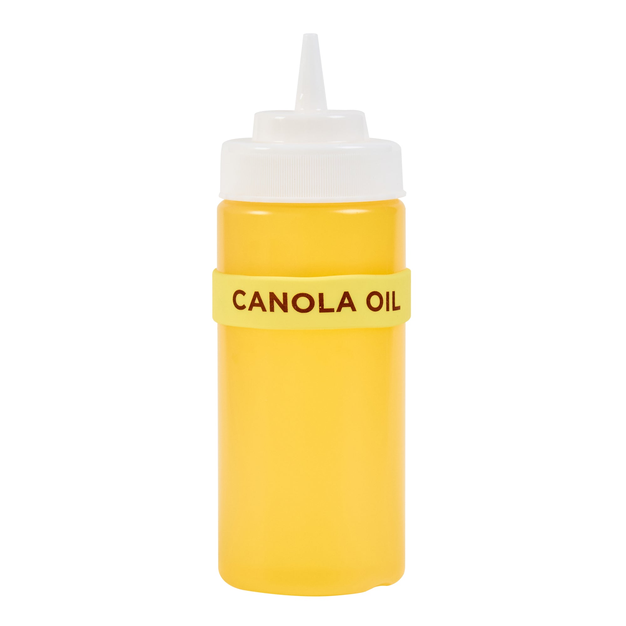 First In First Out Yellow Silicone Canola Oil Label Band - Fits 16, 20 and 24 oz Squeeze Bottles - 1 count box