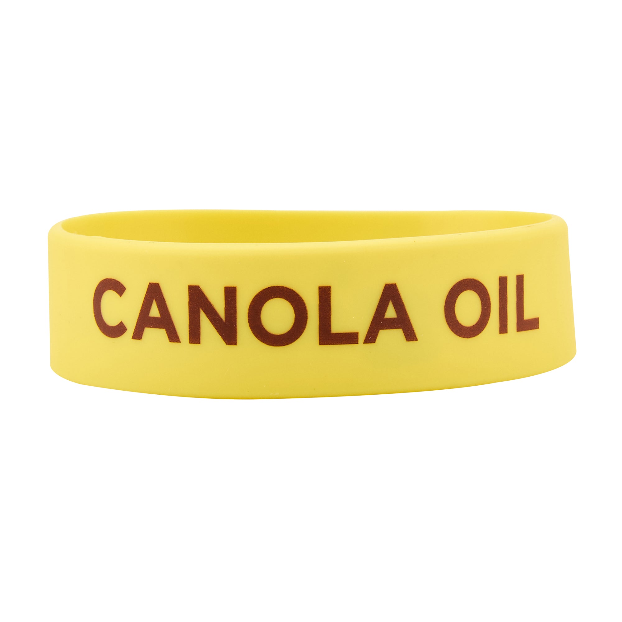 First In First Out Yellow Silicone Canola Oil Label Band - Fits 16, 20 and 24 oz Squeeze Bottles - 1 count box