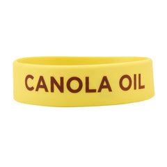 First In First Out Yellow Silicone Canola Oil Label Band - Fits 16, 20 and 24 oz Squeeze Bottles - 10 count box