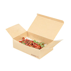 Heat Tek Kraft Paper Take Out Container - Oven-Safe, with Tuck Top - 9