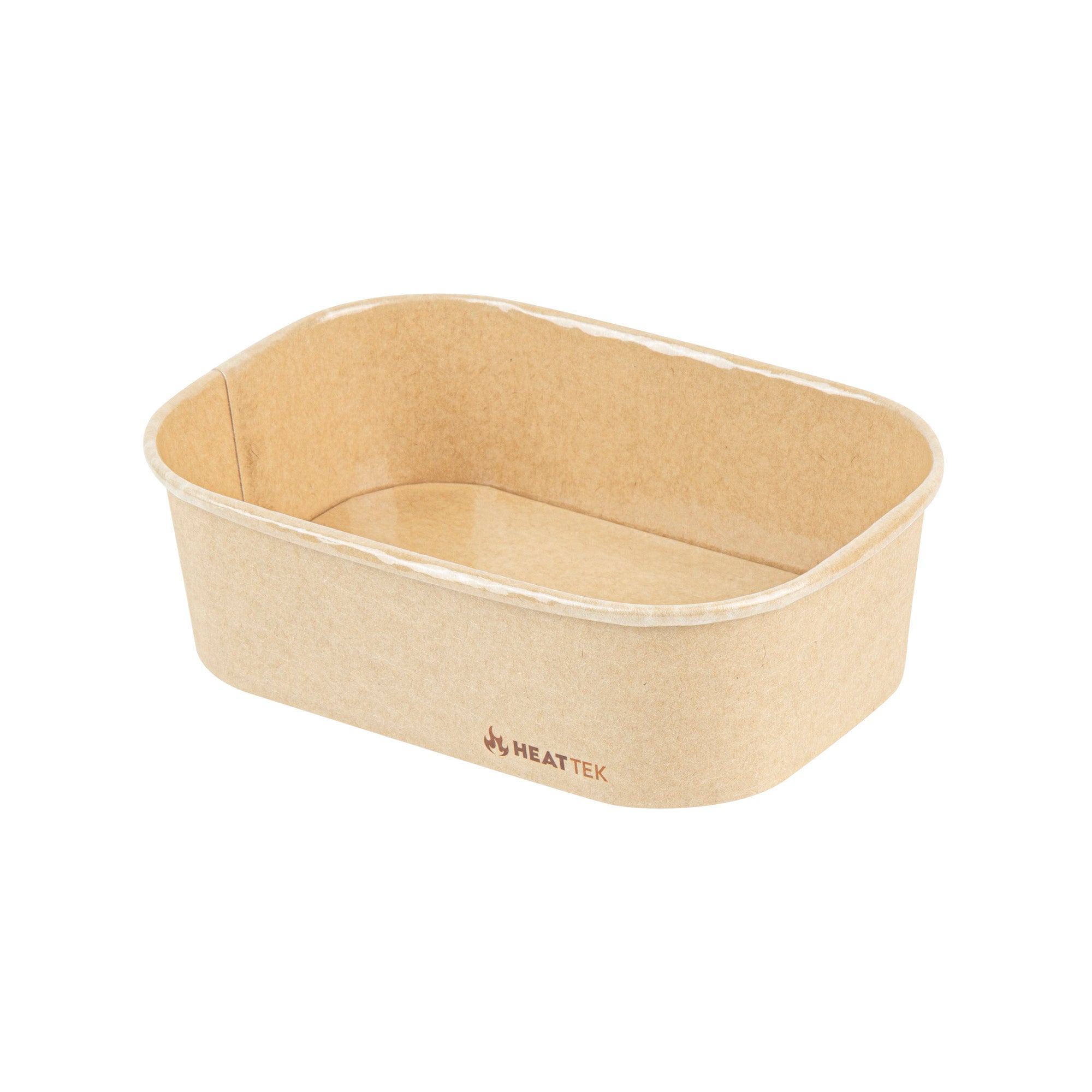 Heat Tek 20 oz Oval Kraft Paper Serving Container - Oven-Safe - 6 3/4" × 4 3/4" × 2" -100 count box